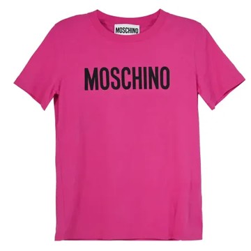 MOSCHINO 經典品牌LOGO字樣棉質短T恤.桃