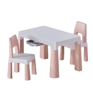 哩哩摳摳 LILIKOKO 可增高兒童學習桌椅組 一桌兩椅  粉色  1組