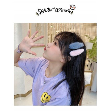 糖果色毛茸茸水滴髮夾(3入一組)