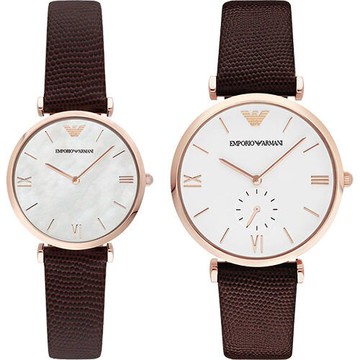 EMPORIO ARMANI 亞曼尼 AR9042情人簡約對錶腕錶/白面40+32mm｜情人對錶｜樂天領券現折★全館特惠中★指定刷卡回饋10%