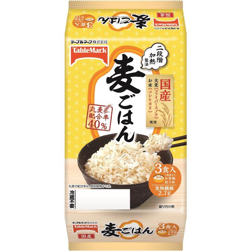 テーブルマーク 麦ごはん 国産コシヒカリ使用 3食 (160g×3個)×8個入