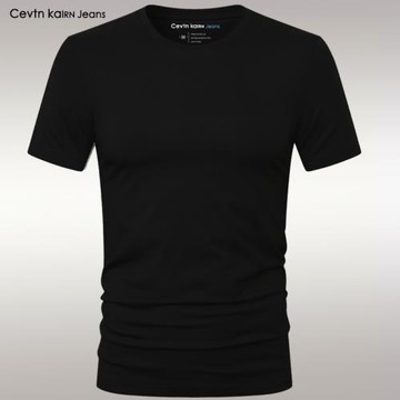 男士短袖T恤修身純棉圓領半袖打底衫2024夏季純色上衣男大碼體恤