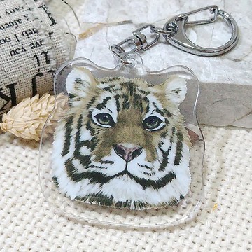 老虎-壓克力吊飾(鑰匙圈)-雙面圖案-新廠商