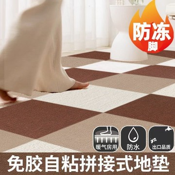 臺灣🚍8H出🉑拚接地墊臥室全鋪主臥床邊毯客廳地毯可裁剪毛絨地墊家用自粘毯子 SQCM