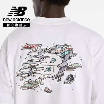 【New Balance】 NB 運動要塞藝術插畫短袖上衣_男性_白色_MT61A8TGWT