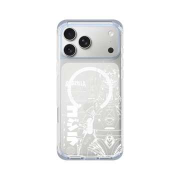 iPhone 17 Pro Max ClearX (MagSafe 兼容) 冰透藍 - 哥吉拉 Godzilla - 機械哥吉拉(白)