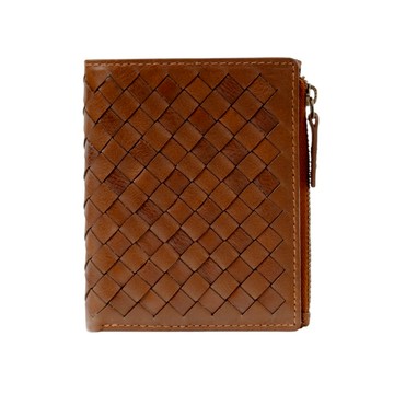 【CALTAN】真皮/中短夾|森織真皮編織輕薄中短夾 -兩色(075368)