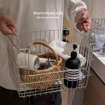 304不銹鋼收納筐大號廚房果蔬雜物收納籃客廳零食整理儲物架籃子