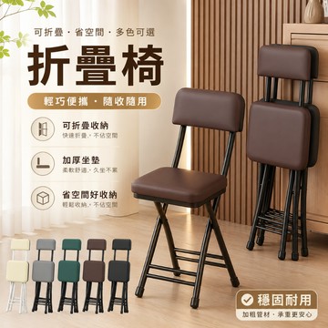 【加厚碳鋼 超強承重】摺疊休閒椅 電腦椅 家用簡約靠背椅 電腦塑料摺疊便攜凳 折疊小椅凳 折疊椅 辦公椅 餐桌椅 椅子