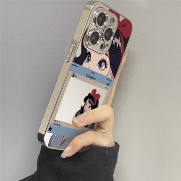 漫畫公主適用蘋果16promax手機殼iPhone15電鍍保護套14plus精致女新款13高級感12全包11防摔xs氣質輕奢x潮流