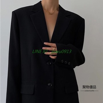 黑色西裝外套女春秋韓版復古寬版休閒顯瘦小西服【聚物優品】