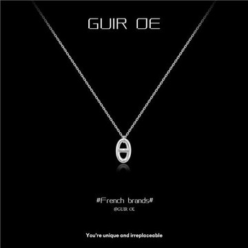 法國GUIR OE「豬豬寶貝」純銀項鏈女生鎖骨鏈小眾輕奢送生日禮物