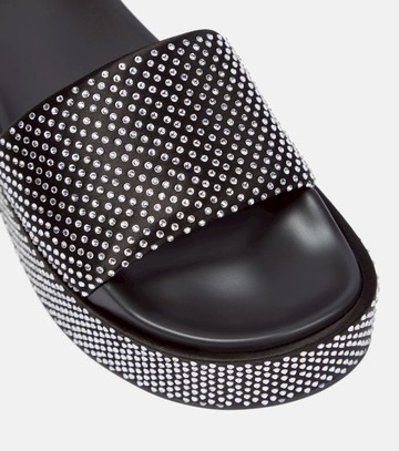 Versace Embellished satin platform slides