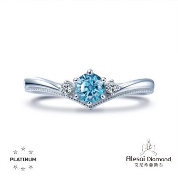Alesai 艾尼希亞鑽石 藍色鑽石 PT950 白金 30分 藍鑽鑽戒 培育鑽石 (3EX 車工 彩鑽 FANCY VIVID BLUE)