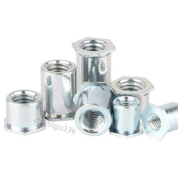 【台灣地區銷量領先】鍍藍鋅通孔壓鉚螺柱壓板螺母柱壓鉚螺絲柱壓鉚件M3M4M5直通壓鉚柱【促銷】【實惠價】