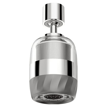 Kyhome 720°水龍頭防濺過濾器/家用自來水淨水器/316不鏽鋼濾網 銀色  1個