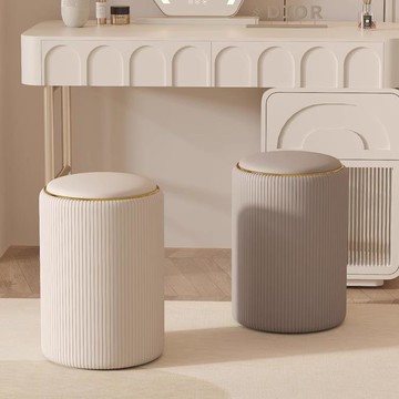 【臺灣公司 可打統編】免運 化妝椅 梳妝凳 輕奢梳妝凳家用梳妝臺椅子美容美甲奶油風臥室化妝凳子可儲物圓凳 可開發票 全館五折 工廠現貨直銷 新品特價 z10072