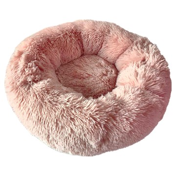 甜甜圈窩 QQ圓形保暖好睡 底部防滑  皮粉色  S(直徑50cm)  1個