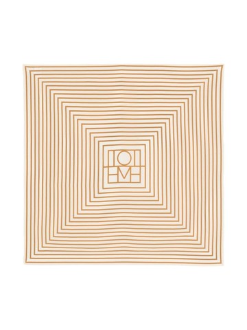 TOTEME - logo-print silk scarf - women - Silk - One Size - Neutrals