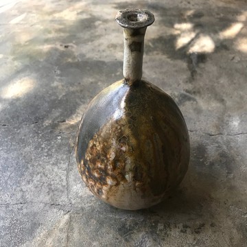 陶/柴燒/志野釉/長頸/花器花瓶