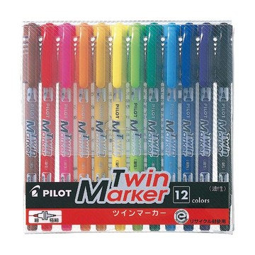 PILOT MEF144EU 雙頭麥克筆-細 12色