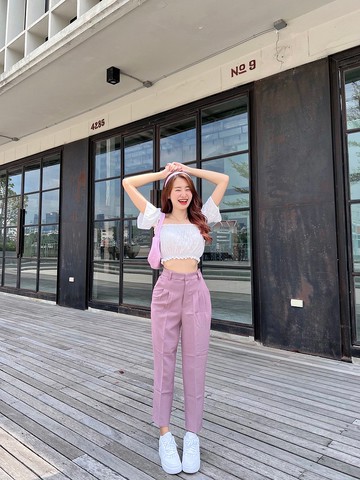 Billie Slim 修身褲 | 薰衣草紫色 暢銷 輕鬆休閒