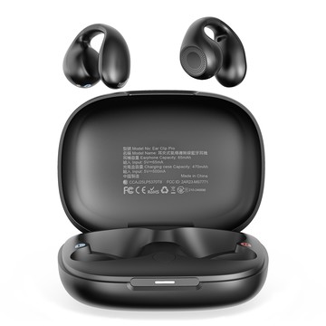 MEES 邁斯 耳夾式氣傳導無線藍牙耳機/HiFi藍牙5.4運動耳機 AI同聲互譯 專屬App  黑色  Ear Clip Pro