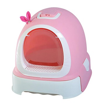 黃金貓 抽屜式上蓋 全封閉 防外濺 貓砂盆 - 粉紅色  1個  52 x 42 x 40cm
