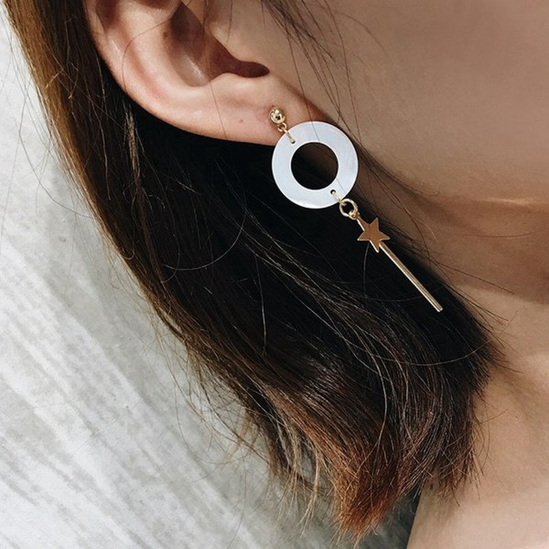 ピアス 天然貝 フラットワッシャー 星 アシンメトリー アクセサリー おしゃれ かわいい 通販 Lineポイント最大0 5 Get Lineショッピング
