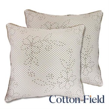 棉花田花藝純棉抱枕-米色(二件組)