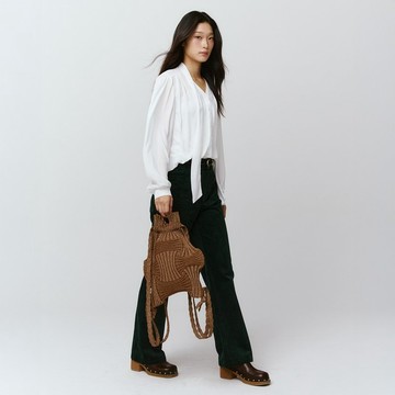 New Bow Backpack - Glitter Camel