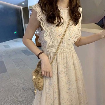 2022年新款夏季法式智熏桔梗長裙egg裙甜美ins潮韓版碎花連衣裙子