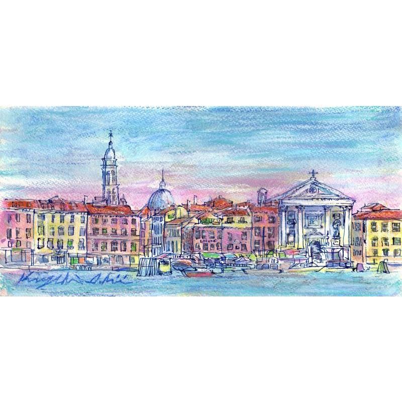 油絵手書き原画 ベニスの運河 イタリア画家バツシーニ作品大作 - 絵画