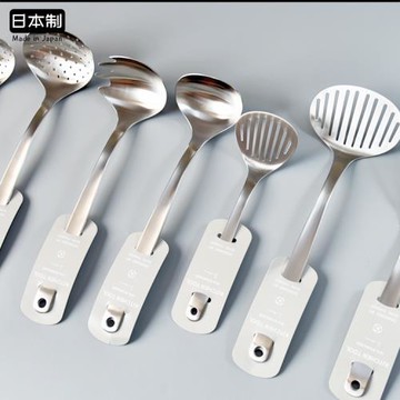 日本進口鍋鏟不銹鋼漏鏟斜鏟湯勺攪拌鏟叉口勺小煎鏟子柳宗理漏勺