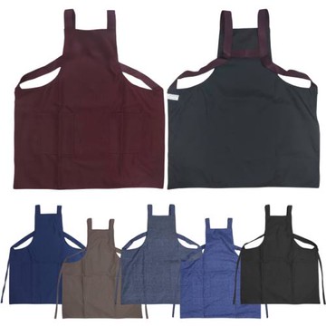 (加大尺碼款)台灣製雙層2口袋肩掛素色圍裙 素色圍裙 廚房 清潔 打掃 圍裙 廚師圍裙 咖啡師圍裙 工作服 團體服