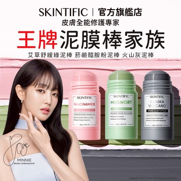 SKINTIFIC 艾草舒緩泥膜棒40g 水楊酸深層清潔 閉口粉刺 舒緩保濕 塗抹式面部面膜控油 毛孔剋星