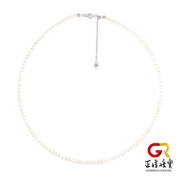 【正佳珠寶】天然珍珠 超頂級全美高光體 3mm 珍珠項鍊｜可調式925銀