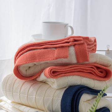 全棉北歐線毯純棉沙發毯蓋毯小被子針織毛毯辦公室午睡空調毯春秋