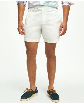 Brooks Brothers Men's 7" Canvas Poplin Shorts in Supima Cotton | White | Size 38