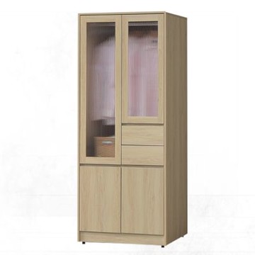 文創集 愛楓木原橡2.7尺四門二抽衣櫃-81x60x190cm免組