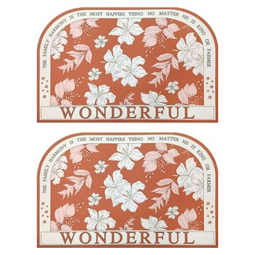 寢室安居 吸水止滑軟式珪藻土地墊  百合物語 紅底  2個  60 x 40cm