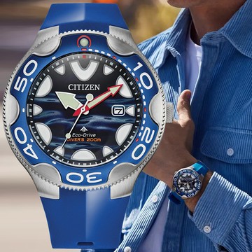 CITIZEN星辰 PROMASTER系列 殺人鯨 光動能潛水腕錶 46mm / BN0238-02L