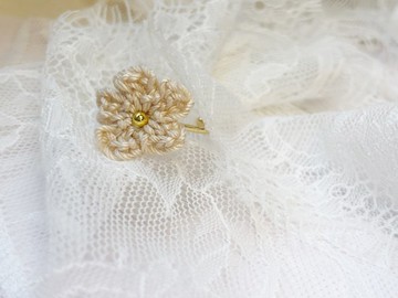 鉤織梨花戒指 I 清新花瓣  I 溫暖色系 I 原創手作