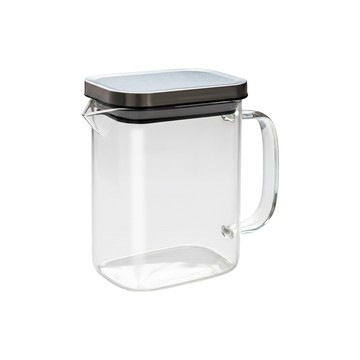 Quasi 曜和耐熱高硼硅方型玻璃壺1000ml(可側放冰箱門邊)
