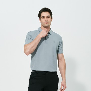 Pierre Cardin 男款 抗菌素色無縫polo衫-灰色 (5257221-92)