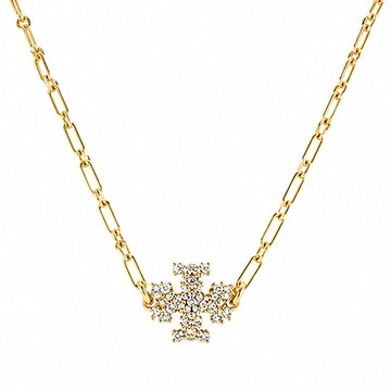 TORY BURCH ROXANNE密鑲鍊式吊墜項鍊(金)