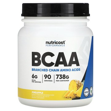 Nutricost, 運動表現，支鏈胺基酸，菠蘿味，1.6 磅（738 克）