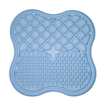 小小毛孩 寵物慢食舔食墊 食品級矽膠 21x21x1cm 適用於多種食物  藍色  1個
