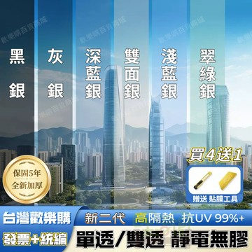 🏅無膠靜電『買4送1』單透/雙透 新二代加厚款 隔熱玻璃貼紙 玻璃靜電貼 窗戶隔熱紙 玻璃窗貼 4mil 窗戶遮光窗貼