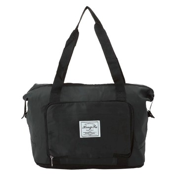 Hong Fu 褶疊旅行袋 防水牛津布 無輪  大  黑色  1個